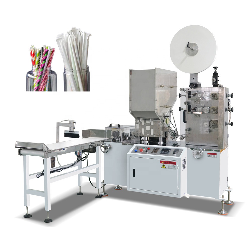 Automatic individual single paper drinking straw wrapping packing machine